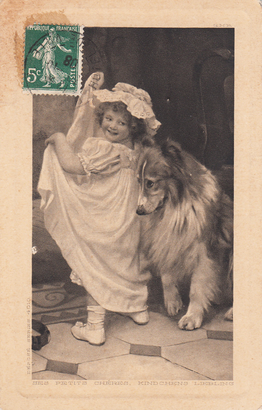 Дети и собаки открытка