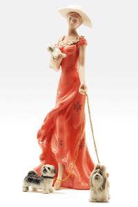 Фарфоровая статуэтка - Дама с собачкой